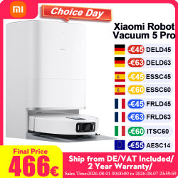 Versión Global Xiaomi Robot Vacuum 5 Pro EU (Versión Actualizada X20+) Robot Aspirador Inteligente con IA, Videovigilancia y Eliminación de Suciedad, Electrodoméstico para el Hogar, XIAOMI MIJIA 5 Pro