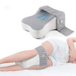 Almohada de rodilla larga de 14 pulgadas para dormir lateral, soporte completo de muslos y rodillas para una separación de rodillas requeridas, almohada para piernas, grande, gris