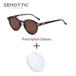ZENOTTIC Gafas de sol graduadas redondas vintage para lentes de miopía polarizadas unisex Protección UV multicolor