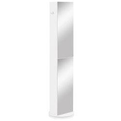 Mueble de baño Kleankin, columna pivotante para almacenamiento en el baño con espejo, 6 estantes, 36x36 cm, blanco