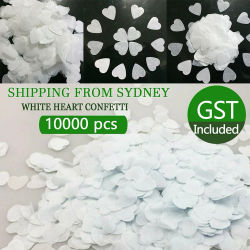 10000 piezas de papel tisú biodegradable, confeti de corazón blanco, suministros de lanzamiento para fiesta de cumpleaños y boda, Baby Shower