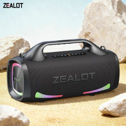 Zealot-S79 Altavoz portátil para fiesta con Bluetooth 5.2, mango portátil, 24 horas de reproducción, para fiesta, camping