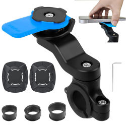 Soporte para Manillar de Motocicleta, Soporte Universal para Teléfono de Bicicleta, Soporte para Teléfono de MTB, Desmontable y Universal 360 ° Giratorio