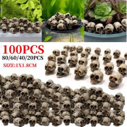 Esculturas de calavera gótica, decoración coleccionable de Halloween, modelo de esqueleto, tema de Festival, paisaje, jardín, decoración de plantas en macetas