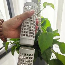 Columnas verticales modulares blancas para plantas, paneles entrelazados para enredaderas trepadoras al aire libre, hierbas, hiedra, clématitas, fácil montaje, 6 uds.