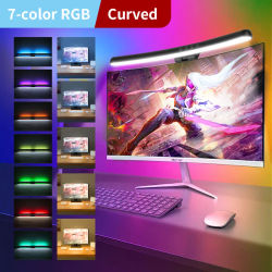 Barra de luz Led para Monitor curvo, lámpara de mesa USB, RGB, regulable, continua, colgante, decoraciones de escritorio de oficina, iluminación para lectura de ordenador