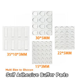 1 hoja de almohadillas amortiguadoras autoadhesivas, Tope de puerta de silicona, parachoques de gabinete, Protector de pared, muebles, refrigerador, almohadilla antichoque