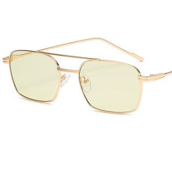 Nuevas gafas de sol Unisex de doble haz, gafas Anti-UV, gafas de personalidad, gafas de sol con montura de aleación ornamental simple
