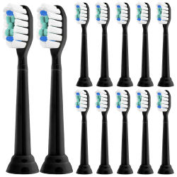 12 cabezales de repuesto Sonic compatibles con el cepillo de dientes eléctrico Philips Sonicare, repuestos de cabezales de cepillo de dientes con cerdas medianas