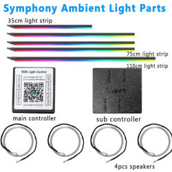Piezas de lámpara de atmósfera 18/22 en 1, sinfonía, 213 colores, 35cm, 75CM, 110CM, tira de luz acrílica, controlador principal, altavoz Subcontrolador
