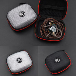 KZ-funda para auriculares con Bluetooth, estuche cuadrado de compresión portátil, estuche de almacenamiento para auriculares, bolsa con cremallera EVA con logotipo