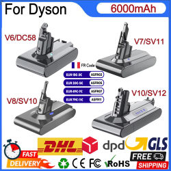 Batería recargable de 21,6 V para Dyson V6 V7 V8 V10 batería de repuesto de 6000mAh para aspiradora Dyson V6 V7 V8 V10
