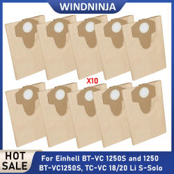 Bolsa de recogida de polvo para aspiradora Einhell BT-VC1250S/BT-VC1250/TC-VC 18/20 Li S-Solo, filtro para aspiradora en seco y húmedo, 5/10 Uds., 20L, 30L