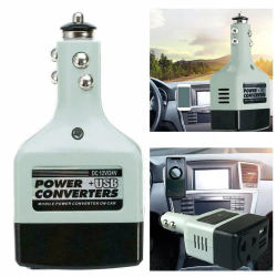 Convertidor de enchufe adaptador inversor de corriente portátil para coche de 12V 24V CC a CA 220V con cargador USB a bordo