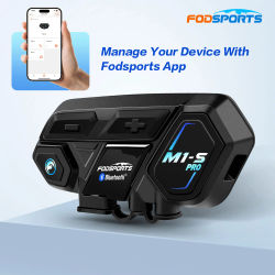 Intercomunicador Bluetooth para motocicleta Fodsports M1-S Pro, auriculares Bluetooth inalámbricos para casco, interfono, 10 motociclistas, 2000M, compatible con APP.