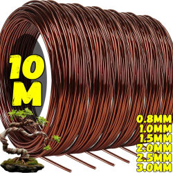 Alambres de Aluminio Marrón para Bonsái de 0.8/1.0/1.5/2.0/2.5/3.0 mm, Soporte para Plantas, Alambre de Entrenamiento, Cuerdas de Fijación, Soporte para Ramas, Forma DIY, Soporte para Doblar