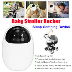 Columpio Portátil para Bebés con Luz Nocturna, Sonido de Ruido Blanco, Bluetooth Inalámbrico, Ayuda para Dormir con Vibración