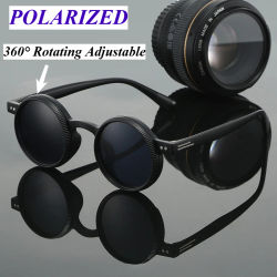 360 ° Gafas de sol ajustables giratorias, gafas de sol polarizadas con montura redonda, gafas de sol resistentes a los rayos UV para exteriores, gafas protectoras
