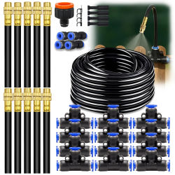 Kit de pulverizador Universal de flexión libre, manguera de 8mm, sistema de enfriamiento de nebulización para Patio, riego por nebulización de plantas de jardín, 30M-5M