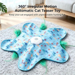 Juguete de Manta para Gatos con Plataforma Giratoria Automática, Juguete Divertido para Gatos, Juego para Mascotas, Artefacto de Alivio, Cubierta para Esconder Juguetes