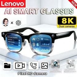 Gafas Inteligentes Lenovo 8K HD con IA, Traducción por IA, Llamadas Manos Libres, Registro de Chat por IA, Reproducción de Música, Gafas de Sol Inteligentes para Hombre