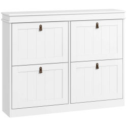 Mueble zapatero HOMCOM para 20 pares de zapatos, zapatero moderno y estrecho con 4 estantes ajustables y cajón