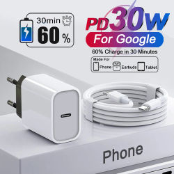 Para Google Original 30W USB C cargador para Google Pixel 10 9 9A 8 7 6 Pro XL tipo C cargador Cable de carga rápida accesorios de teléfono