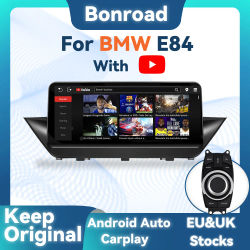 BONROAD inalámbrico Carplay Android Auto Monitor de Radio de coche con Youtube para BMW X1 E84 navegación GPS pantalla táctil Multimedia