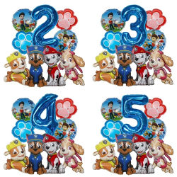 9 Globos de Aluminio de Patrulla Canina con Números Digitales, Decoración para Fiestas de Perros Rescatistas, Regalo para Bebés, Chase y Skye