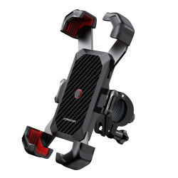 Joyroom 360 ° Ver soporte Universal para teléfono de motocicleta, soporte para teléfono de bicicleta para soporte de teléfono móvil de 4,7-7 pulgadas, soporte a prueba de golpes