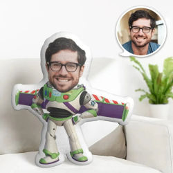 Almohada facial personalizada, almohada con foto personalizada, avión, Buzz Lightyear, almohada MiniMe, regalos para él