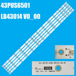 Retroiluminación LED 12 tira de lámpara para Philips 43 "TV LB43014 V0_00 TPT430U3 EQLSJA.G 43PUS6501 43PUS6101 43PUS6201 43PUS7202 43PUH6101