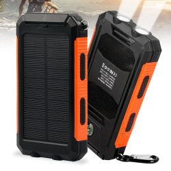Banco de energía Solar de 200000mAh, Panel Solar portátil impermeable, cargador de batería externo con luz LED para Camping