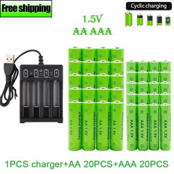 Batería recargable Original 1,5 V AA9800mAh + AAA8800mAh + cargador para ordenador reloj Radio videojuego cámara Digital AA AAAbattery