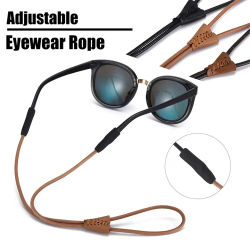 Cuerda ajustable para gafas, soporte de cuerda de cuero, cadena para gafas de sol, cordón para gafas, correa para gafas antipérdida, accesorios deportivos