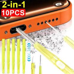 Cepillo de Limpieza 2 en 1 de Doble Punta Ajustable para Altavoces de Teléfono, Kit de Limpieza para Auriculares, Cepillos para Teclado de iPhone y Samsung