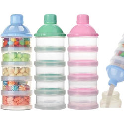 Caja de leche en polvo portátil con rejilla 4/5, contenedor para aperitivos para bebés, caja de almacenamiento de alimentos, dispensador de fórmula, botellas de leche en polvo