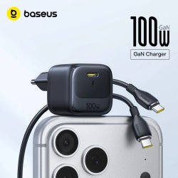 【Mini Cargador】Cargador Rápido Baseus de 100W, Cargador USB C de Carga Rápida para iPhone 17 16 Pro Max, iPad, Tablet, Xiaomi, Cargador GaN