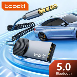 Toocki-adaptador AUX Bluetooth para coche, Cable Dongle para tableta, receptor Bluetooth, 5 USB a Jack de 3,5mm, altavoz, receptor de Audio y música