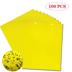 Pegatinas para moscas de doble cara, trampa para insectos voladores, para jardín, plantas, insectos, trampa para mosquitos, tablero adhesivo de pegamento, 20-200 piezas