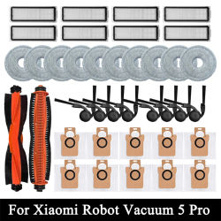 Accesorios para Aspiradora Robótica Xiaomi 5 Pro / OV21GL: Cepillo Principal, Cepillo Lateral, Filtro HEPA, Paño de Limpieza, Bolsa para Polvo, Repuestos