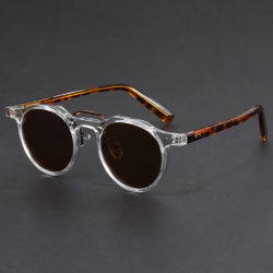 Gafas de sol ovaladas con montura de Metal Retro para mujer y hombre, gafas de sol redondas Punk a la moda, gafas de sol de diseñador de marca de lujo para conducir