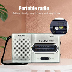 BC-R21 Reproductor receptor de radio AM FM portátil Altavoz incorporado con auriculares estándar de 3,5 mm Portátil ligero ultrafino
