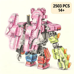La popular serie de robots mecha, el robot líder de 2503 piezas, es una decoración grande para el hogar y la oficina, ideal para regalos navideños.