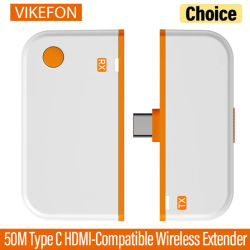 Transmisor de vídeo inalámbrico Compatible con HDMI, adaptador extensor de receptor, Dongle de TV para ordenador portátil, PC, teléfono, Monitor de TV, 50M tipo C