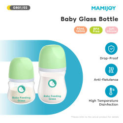 1 Uds. Biberones para recién nacidos, biberones de vidrio de 90ML/160ML, biberones de leche antiflatulencia, sin BPA para bebés