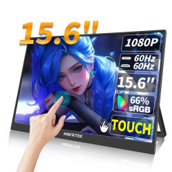 HGFRTEE Monitor portátil táctil de 15,6 pulgadas ADS-IPS 1920*1080P 300cd/m2 Pantalla extendida para ordenador portátil Segunda pantalla XBox PS4/5