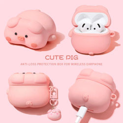 2025 lindo Kawaii 3D cerdo cubierta para AirPods 4 caso de dibujos animados lindo auricular caso para AirPods Pro 2 3 cubierta de carga Piggy funda suave
