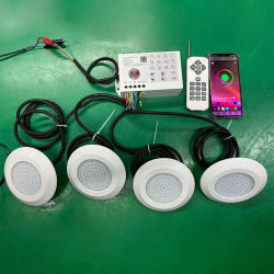 Luz LED RGB para Piscina, 12W, Bluetooth, Control por aplicación, luz subacuática para exteriores/interiores, fuente, lámpara de paisaje, Piscina, Luz, foco