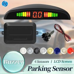 Sistema de Sensores de Aparcamiento HIPPCRON con Pantalla LED, Monitor Parktronic con Retroiluminación, Alarma de Marcha Atrás, 4 Sensores de 22 mm, 12V, Radares de Reversa